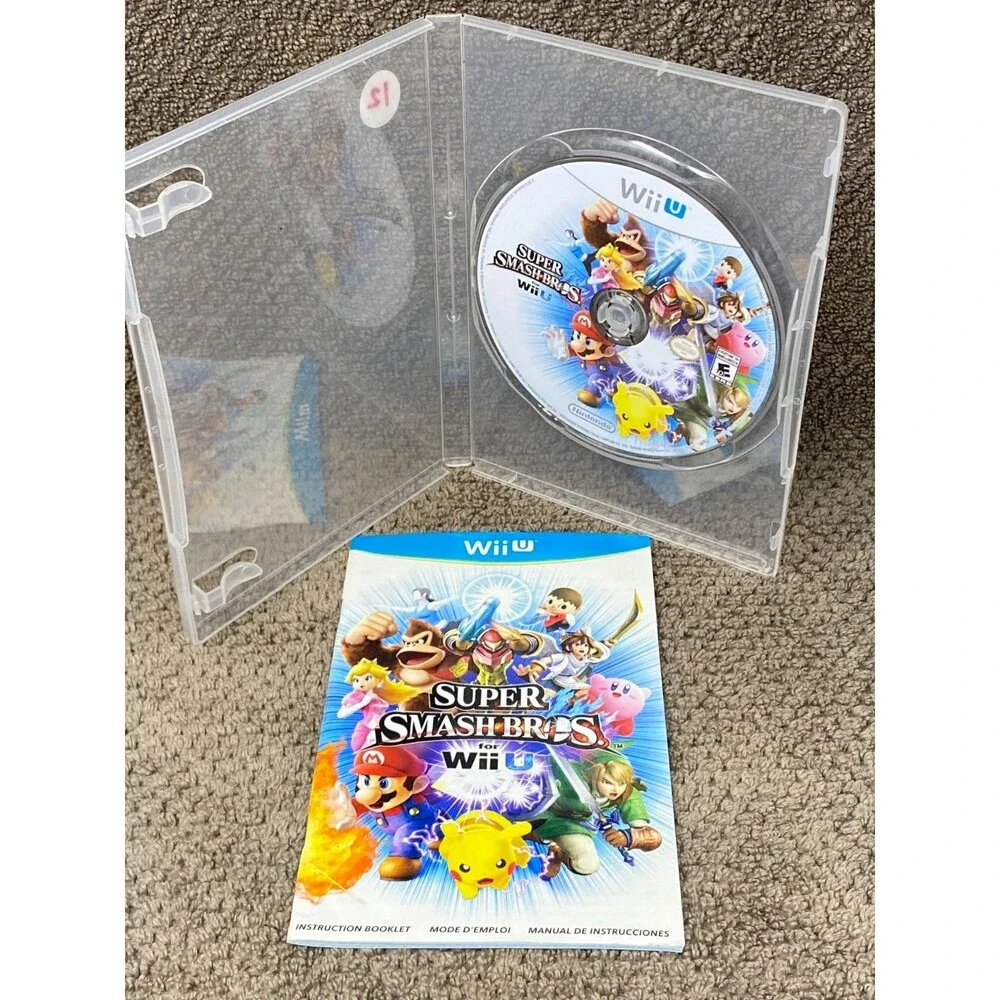 Super Smash Bros. (Wii U, 2014, Perfect Book and Game Disc in Replacement Case)